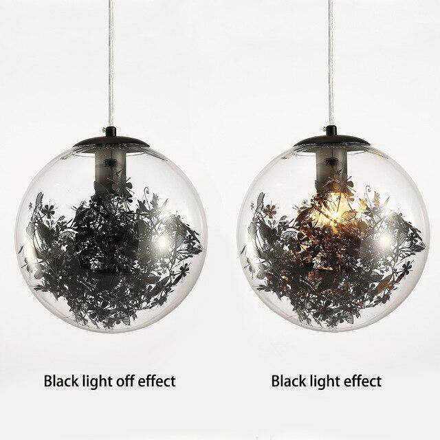 Nordic E27 Pendant Lights Gold And Silver Flower Hanging Lamp Hanglamp Creative Transparent Glass Staircase Loft Home Deco