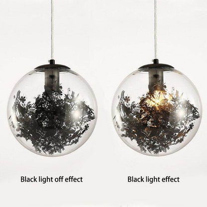 Nordic E27 Pendant Lights Gold And Silver Flower Hanging Lamp Hanglamp Creative Transparent Glass Staircase Loft Home Deco