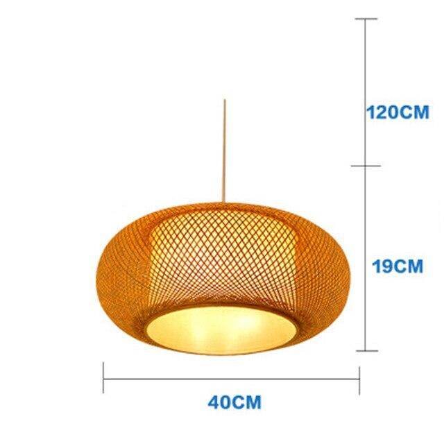 Modern LED Wood Pendant Lamp Hand Knitted Bamboo Kitchen Fixtures Light Suspension Home Indoor Dining Room Hanging Lamp Handmade