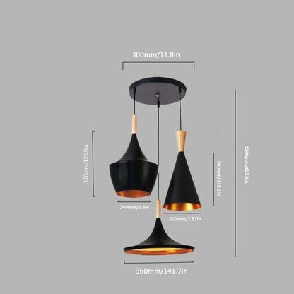 Modern lighting slope interior luxury restaurant retro bar ceiling bedroom ceiling wood aluminum LED pendant lamp