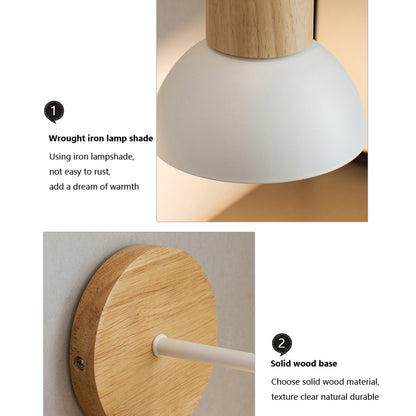 Nordic LED Wall Lamp Wood Creative Lighting Fixture Guest Room Balcony Staircase Sconce Bedroom Bedside Decor Light