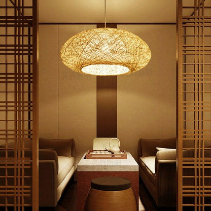 Modern Pendant Lamps Rattan Pendant Light Weaving Round Nordic Hanging Lamp Fixture Luminaire Art Lighting