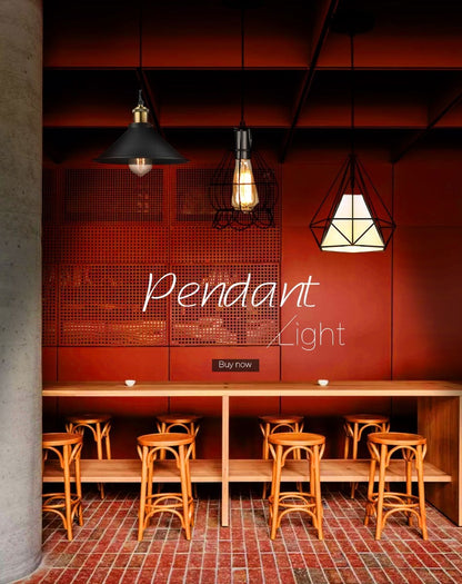 Modern Pendant Light Black Iron Hanging Cage Vintage Led Lamp E27 Industrial Loft Retro Dining Room Restaurant Bar Counter