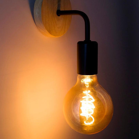 Wood Wall Lamp Vintage Industrial Wall Lights Dimmable Retro E27 Light Bulb Wall Light For Home Loft Indoor Decor Fixtures