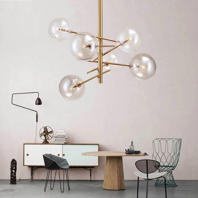 Europe Modern Creative Glass Pendant Light magic beans Glass Bubbles Study Livingroom Restaurant Cafe Decoration Lamp