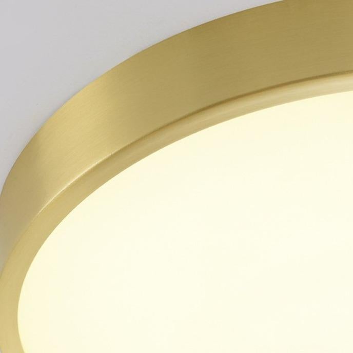 Simple Modern Nordic Corridor Copper Round Led Ceiling Lamp
