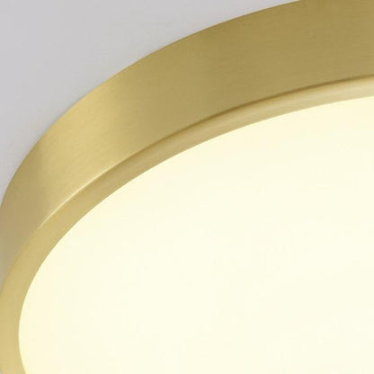 Simple Modern Nordic Corridor Copper Round Led Ceiling Lamp