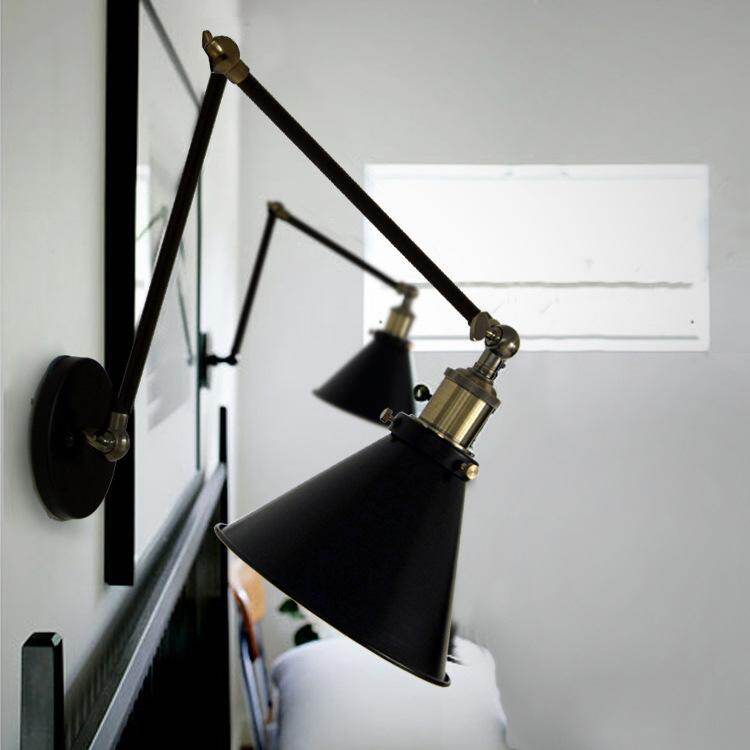 American Style Rural Retro Industrial Wind Iron Wall Lamp Hotel Bedside Lamps