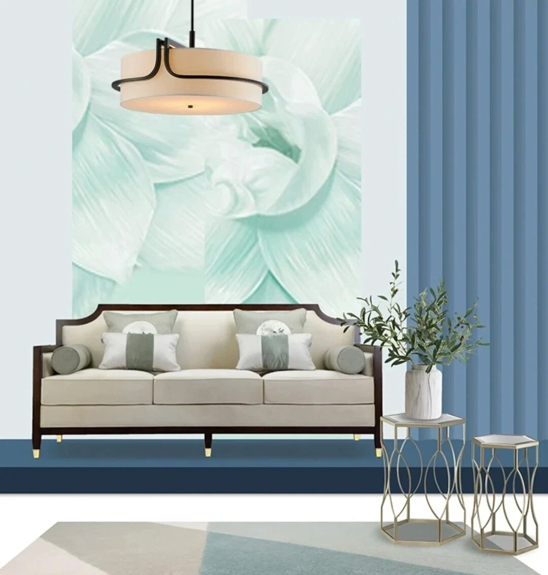 Modern Fabric Art Ceiling Chandelier Black Dining Room Bedroom Hallway Pendant Lights Decor Indoor Lighting