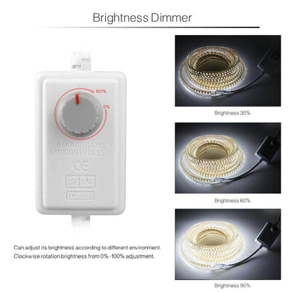 Super Bright SMD2835 Dimmable 220V LED Strip Light 1M/5M/10M/15M/20M/25M Kitchen Outdoor Garden Lamp Tape with EU Plug
