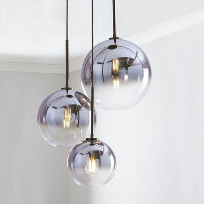 Modern Glass Ball Pendant Light Gradient Color Hanging Lamp Hanglamp Kitchen Light Fixture Dining Living Room Luminaire