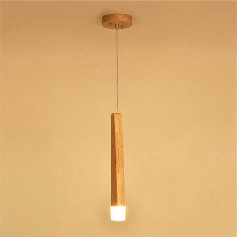 Wood Stick Pendant Lamp Light Modern Bedside Natural Wood Pipe Pendant Lights