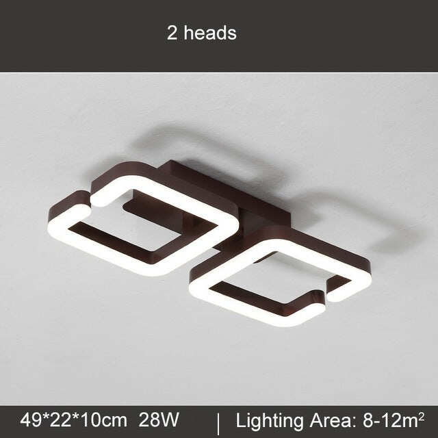 Acrylic Ceiling Lamp Modern For Living Room Bedroom Fixture Chandelier Dimming Home Lighting Luminarias Coffee Color