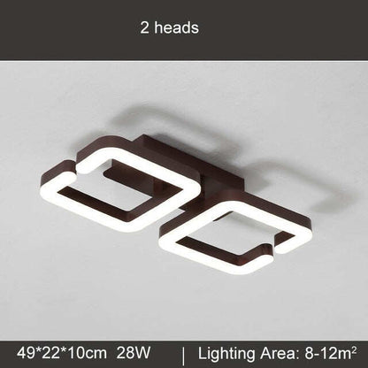Acrylic Ceiling Lamp Modern For Living Room Bedroom Fixture Chandelier Dimming Home Lighting Luminarias Coffee Color