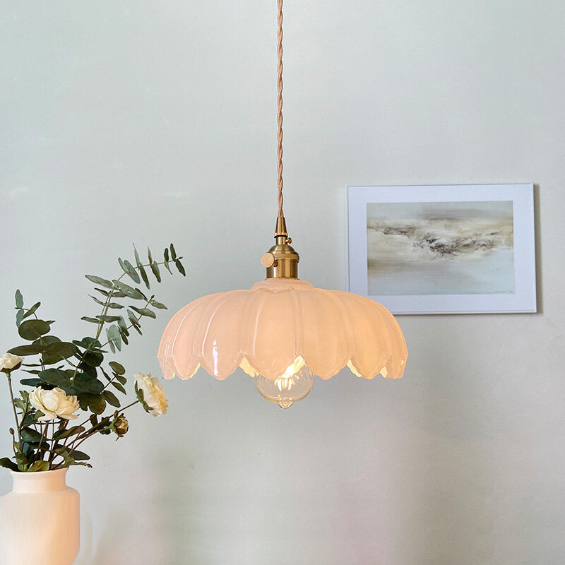 Brass Glass Chandelier Nordic Vintage Restaurant Bedside Lamp Creative Personality Cafe Bedroom Lamp