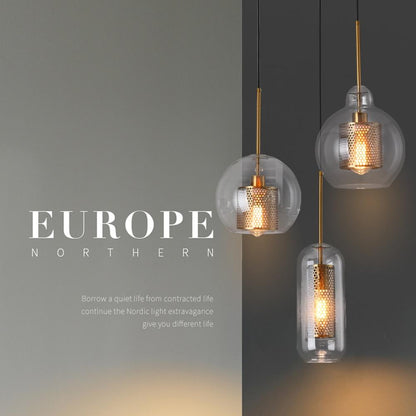 Loft Modern Pendant Light Glass Ball Hanging Lamp Kitchen Light Fixture Dining Hanglamp  Living Room Luminaire