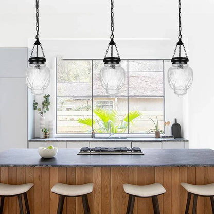 Farmhouse Glass Pendant Lights for Kitchen Island Modern Hanging Chandelier Ceiling Lam