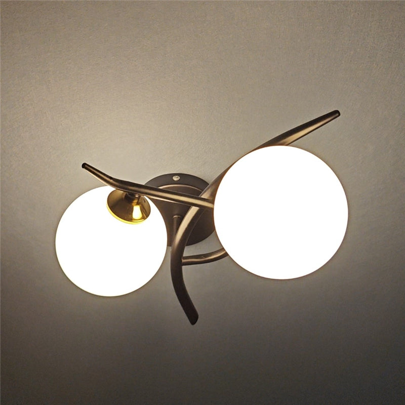 Nordic Modern Iron Wall Lamps LED Bedroom Bed Lamp Learning Corridor Room Indoor Wall Lights Glass Ball Decor Light Fixtures E27