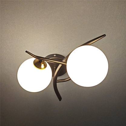 Nordic Modern Iron Wall Lamps LED Bedroom Bed Lamp Learning Corridor Room Indoor Wall Lights Glass Ball Decor Light Fixtures E27