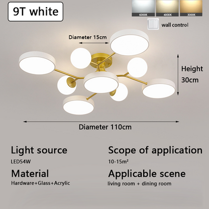 Modern Simple Living Room Lamp Light Luxury Atmosphere Bedroom Ceiling Lamp Personalized Dining Room Light