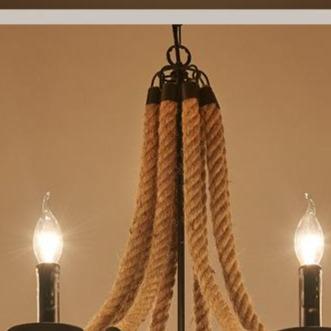 Retro Rope Chandelier Creative Loft Industrial Wind Bar Restaurant Restaurant Box Hot Pot Restaurant Wrought Iron Lighting