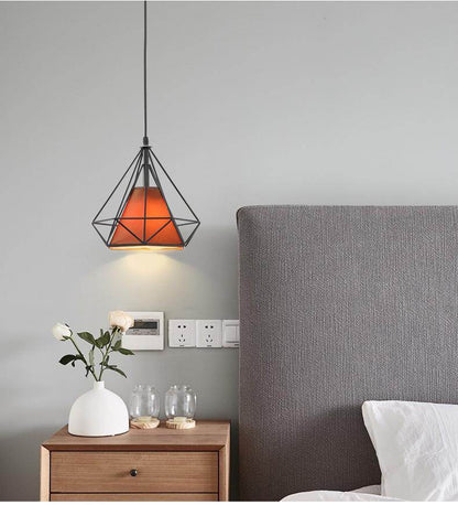 Modern Black Birdcage Pendant Light Iron Minimalist Retro Scandinavian Loft Pyramid Pendant Lamp Metal Cage With E27 ZDD0001