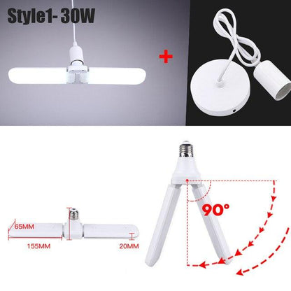 E27 Led Bulb Lamp Ampoule Leds Football Lamps Bulbs Foldable Fan Blade Lights Adjustable 45W 40W 60W For Kitchen Lighting