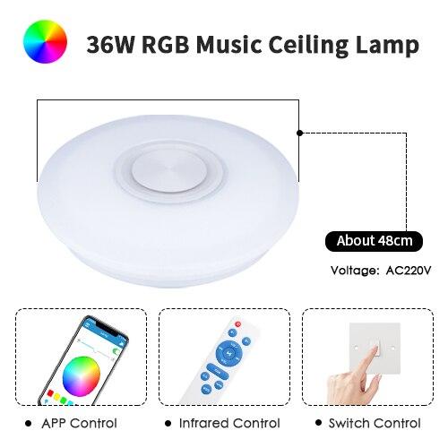 Led Ceiling Light RGB Dimmable 36W 40W Smart APP Control Bluetooth Music Modern Led Ceiling Lamp Living Room Bedroom