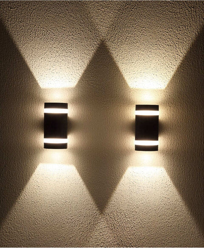 Modern LED Wall Light Outdoor IP65 Waterproof Aluminum Black Wall Lamps Porch Garden Lamp 6W 12W 110V 220V Sconce Luminaire