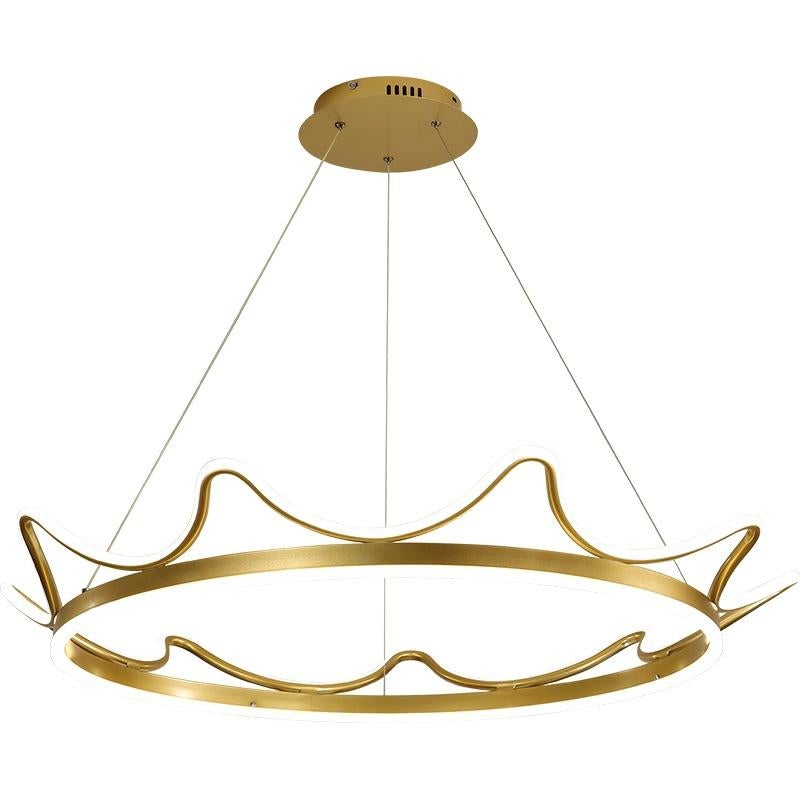 The Living Room Is Simple with Modern Crown Led Chandeliers