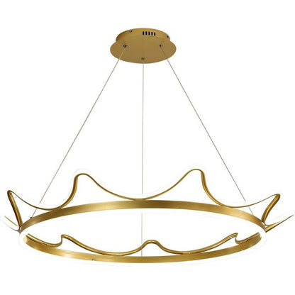 The Living Room Is Simple with Modern Crown Led Chandeliers