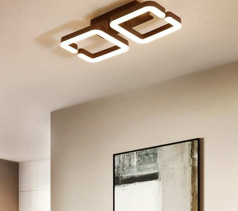 Acrylic Ceiling Lamp Modern For Living Room Bedroom Fixture Chandelier Dimming Home Lighting Luminarias Coffee Color
