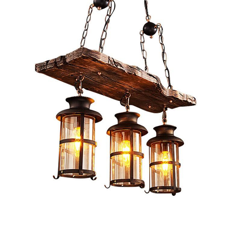 American Retro Chandelier Solid Wood Lamps