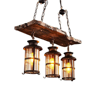 American Retro Chandelier Solid Wood Lamps