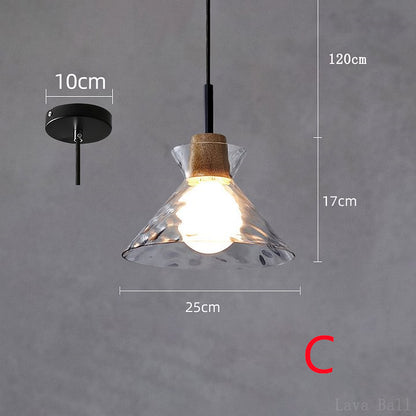 Nordic Lamp Clear Glass Lampshade Bedroom Living Room pendant lights Kitchen Dining chandeliers Restaurant Decor Hanging Lights