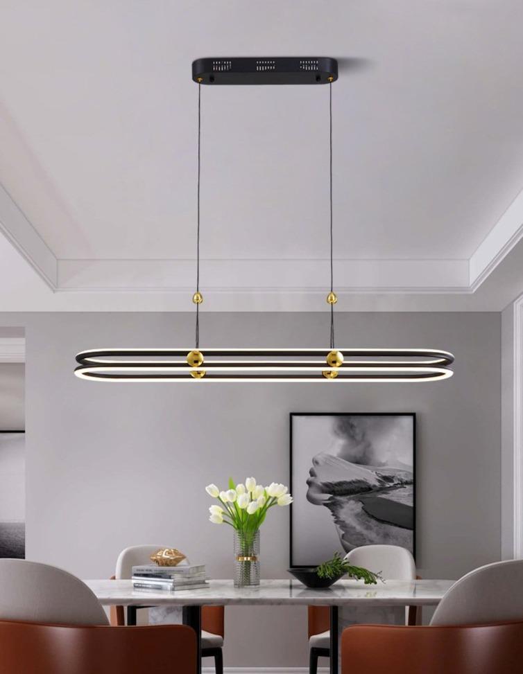 Simple Living Room Chandelier Aluminum Annular Ring