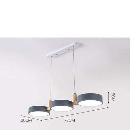 Three Head Restaurant Lamp Modern Simple Makaron Color Bar Bedroom Cafe Chandelier