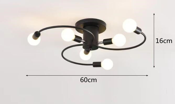 Household E27 Iron Ceiling Chandelier Lamp Modern Style Ceiling Lamp Bedroom Light Surface Installation Dining Room Lamp