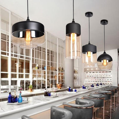 Glass Nordic Modern Pendant Lamp Dinning Room Bar Cafe Loft Vintage Light Hanging Lights Industrial Lighting Fixtures LED