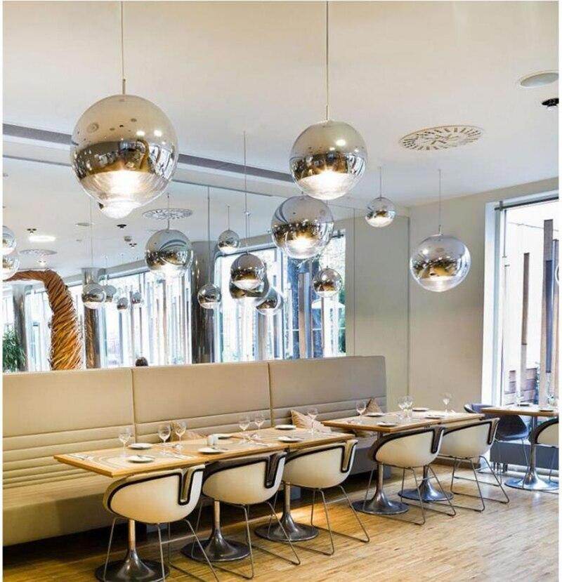 Modern TDixon Pendant Lights Gold Silver Mirror Ball Hanglamp Globe Glass Led Lamp Kitchen Living Room Bedroom Nordic Lamp