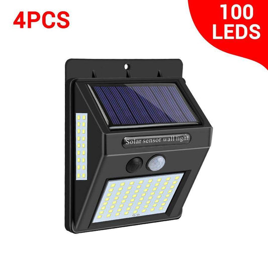 Vacamm 100 LED Solar Light Outdoor Solar Lamp PIR Motion Sensor Solar Powered Sunlight Wall Street Light for Garden Decoration