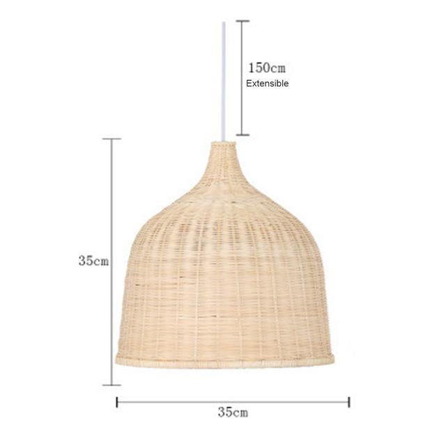Hand Woven Rattan Pendant Light Japan Style Hanging Lamp E27 For Restaurant Bedroom Rustic Art Industrial Lamps Creative LED
