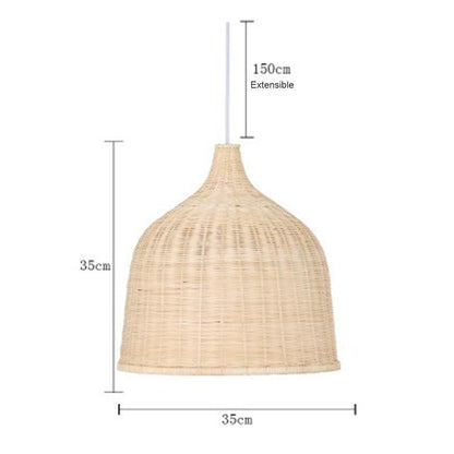Hand Woven Rattan Pendant Light Japan Style Hanging Lamp E27 For Restaurant Bedroom Rustic Art Industrial Lamps Creative LED