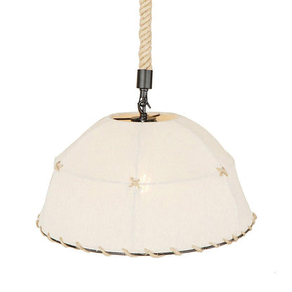 Home Deco Countryside Fabric White Pendant Light LED E27 Simple Hanging Lamp For Lounge Shop Cafe Living Room Bedroom Restaurant