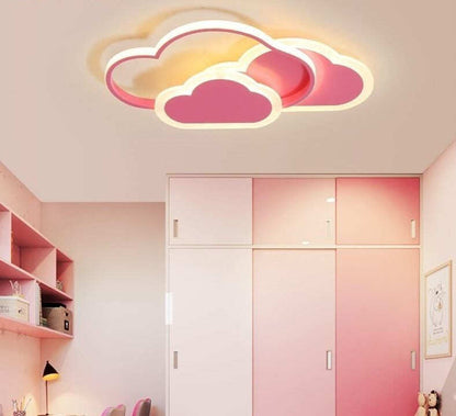 Kids Room LED Chandelier Light For Baby Room Bedroom New Modern Lamp With Remote Control White Pink Color Lustres Lampadario