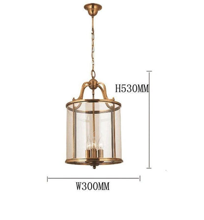 American All Copper Chandelier Glass Birdcage Copper Lamp