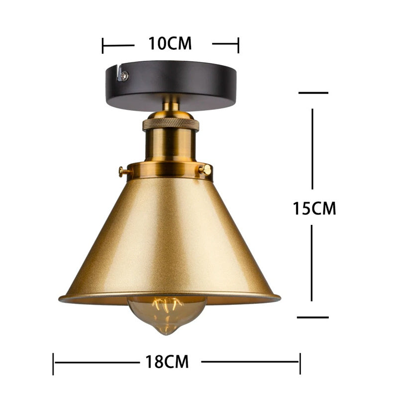 Vintage Rustic Semi Flush Mount Ceiling Light, Farmhouse Ceiling Light E27 Base Industrial Ceiling Lights for Hallway Stairway