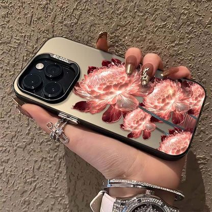 Rose Gold Lotus Flower Suitable for Apple 16 Pro Max Phone Case IPhone 15 Pro Trend 14/13/xs12/11 XSMAX