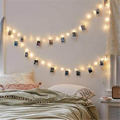 LED String Lights 2M/5M/10M Photo Clip  Fairy Lights Outdoor Battery Operated Garland Christmas Decoration Party Wedding Xmas