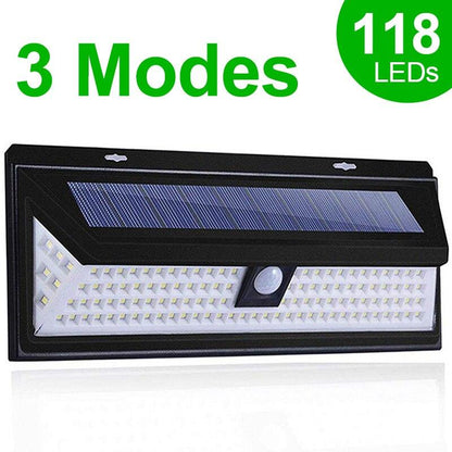 118 LED Solar Light Outdoor Solar Lamp Motion Sensor Solar Powered Spotlight 3 Modes Wall Sunlight For Street Garden Decoration